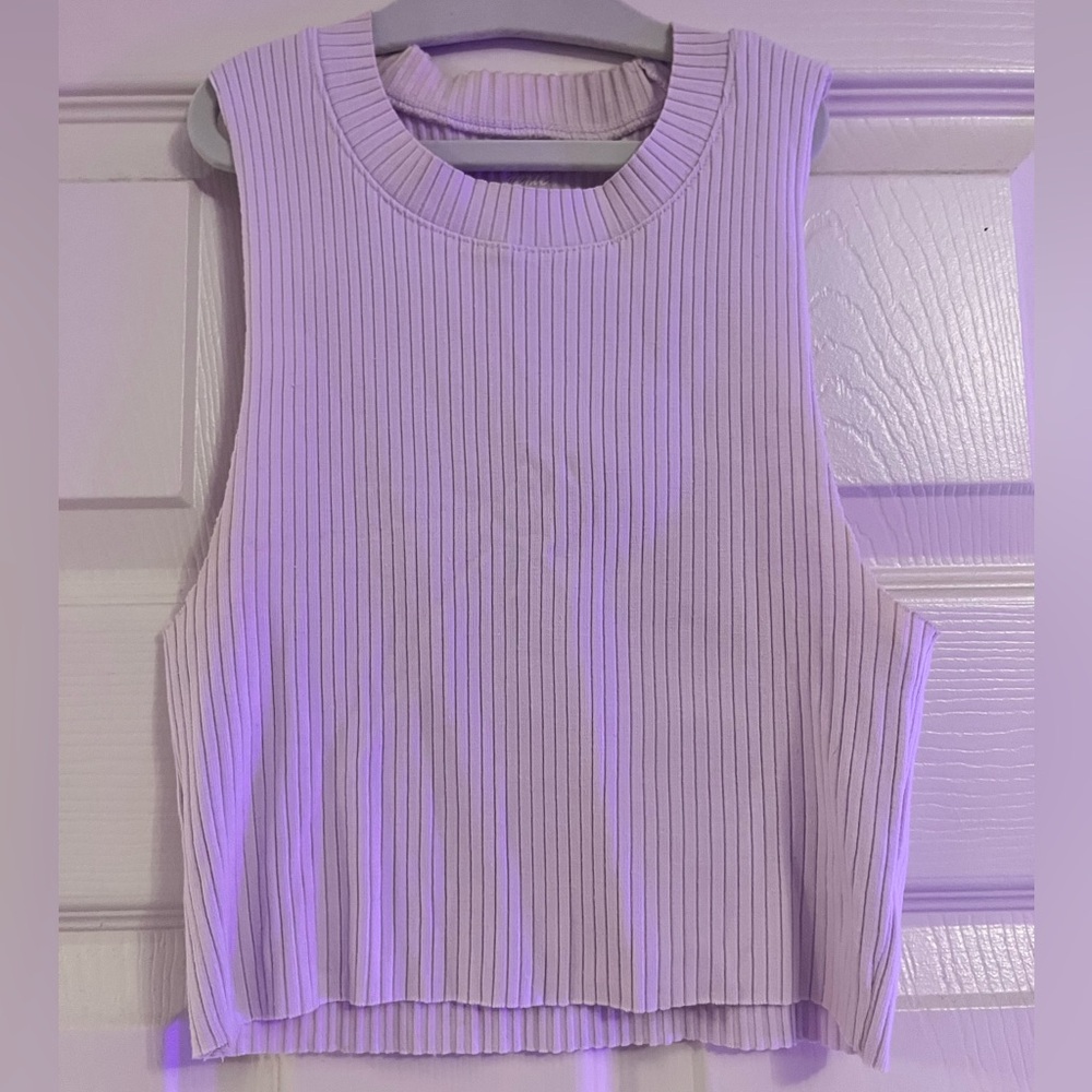 Aerie Ribbed Sleeveless Top in Light Purple